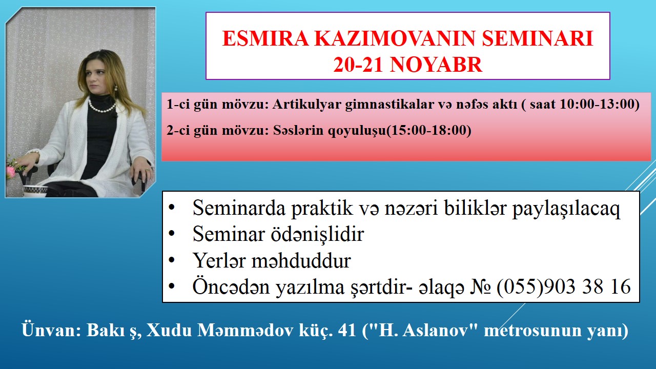 Esmira Kazımovanın Seminarı
